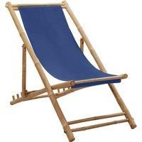 Deck Chair Bamboo and Canvas Outdoor Beach Camping Seat Multi Colours vidaXL