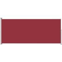 vidaXL Retractable Side Awning - Outdoor Patio Privacy Screen/Sun Shade, Tear & Water-Resistant Polyester, 220x500 cm, Red/Grey