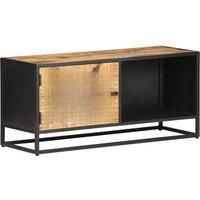 vidaXL TV Cabinet 90x30x40 cm Rough Mango Wood and Natural Cane