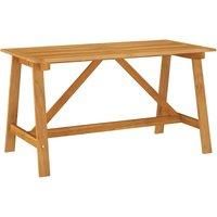 vidaXL Farmhouse Garden Dining Table- Indoor/Outdoor Solid Acacia Wood Table- Easy Assembly- Rectangular Brown Table