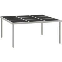 vidaXL Garden Dining Table 170x170x74.5 cm Glass and Steel