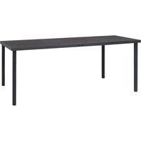 vidaXL Rectangular Outdoor Dining Table in Anthracite - Designed with Glass Top and Powder-Coated Steel Legs, Measuring 190x90x74 cm