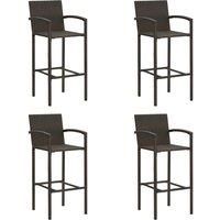 2/4x Bar Stools Grey Poly Rattan Kitchen Stool Armchairs Multi Colours vidaXL
