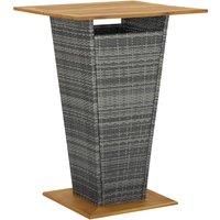 Solid Acacia Wood Bar Table Desk Black/Grey 60x60x110 cm/80x80x110 cm vidaXL