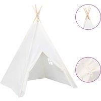 vidaXL Children Teepee Tent with Bag Peach Skin White 120x120x150 cm