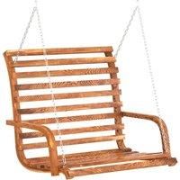 vidaXL Solid Bent Wood Swing Bench Wooden Hanging Wave Bench Hanging Swing Wave Bench Garden Backyard Outdoor Beach with Teak Finish