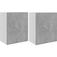vidaXL 2 pcs Hanging Cabinets – Concrete Grey, Engineered Wood, Space Optimising Kitchen Storage, 50x31x60 cm, Assembly Needed
