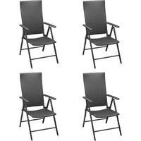 1/2/4x Garden Chairs Folding Outdoor Lounge Armchair Black/Light Black vidaXL