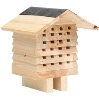 Solid Firwood Bee Hotel Garden Wooden Insect House Mason Nest Box vidaXL