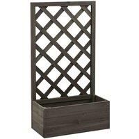 Solid Fir Wood Garden Trellis Planter Planter Pot Raised Bed Grey/Orange vidaXL
