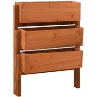 vidaXL Solid Firwood Garden Folding Planter - Orange Planter for Flowers & Vegetables - Ideal for Gardens, Balconies, Patios - Space-Saving & Durable