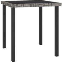 vidaXL Garden Dining Table Grey 70x70x73 cm Poly Rattan