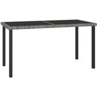 Garden Dining Table Poly Rattan Outdoor Dinner Black/Grey Multi Sizes vidaXL