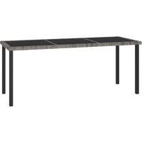 vidaXL Garden Dining Table Grey 180x70x73 cm Poly Rattan