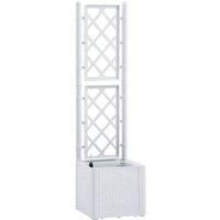 VidaXL Garden Raised Bed with Trellis and Self Watering System White