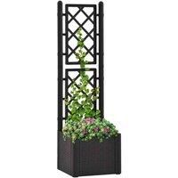 Garden Raised Bed with Trellis & Self Planter Multi Colours 100/43 cm vidaXL