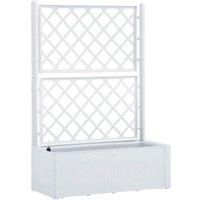 VidaXL Garden Raised Bed with Trellis and Self Watering System White