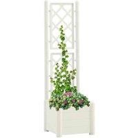 Garden Planter with Trellis Vegetable Flower Pot Outdoor Planter Pot PP vidaXL