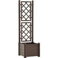 Garden Planter with Trellis Vegetable Flower Pot Outdoor Planter Pot PP vidaXL