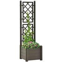 Garden Planter with Trellis Vegetable Flower Pot Outdoor Planter Pot PP vidaXL