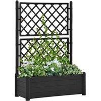 Garden Planter with Trellis Vegetable Flower Pot Outdoor Planter Pot PP vidaXL