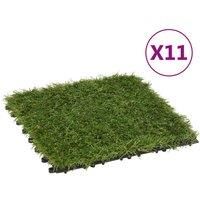 vidaXL Artificial Grass Tiles 11 pcs Green 30x30 cm