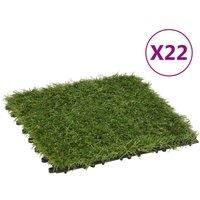 vidaXL Artificial Grass Tiles 22 pcs Green 30x30 cm