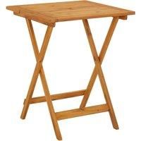 vidaXL Folding Garden Table- Solid Acacia Wood Construction, Weather Resistant, Foldable Design for Outdoor Use, Farmhouse Style - Brown