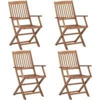1/2/4/6/8x Solid Acacia Wood Folding Chairs Seating with/without Armrest vidaXL