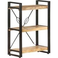Bookcase Bookshelf Wooden Storage Rack Shelf Solid Wood Mango and Iron vidaXL