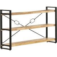 vidaXL 3-Tier Bookcase 140x30x80 cm Solid Mango Wood