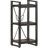 Bookcase Bookshelf Wooden Storage Rack Shelf Solid Wood Mango and Iron vidaXL