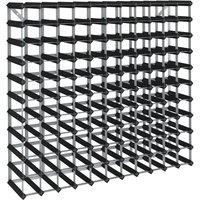 vidaXL Wine Rack for 120 Bottles Black Solid Pine Wood