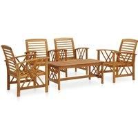 vidaXL 5 Piece Garden Lounge Set Solid Acacia Wood