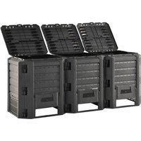 VidaXL Garden Composter Black 1200 L