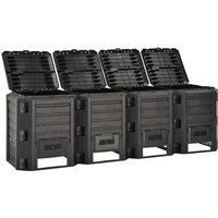 VidaXL Garden Composter Black 1600 L
