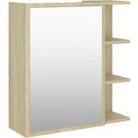 Bathroom Mirror Cabinet Storage Cupboard Side Cabinet Engineered Wood vidaXL