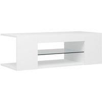 vidaXL TV Cabinet with LED Lights White 90x39x30 cm