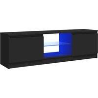 vidaXL TV Cabinet with LED Lights Indoor Furniture Bedroom TV Stand Unit Living Room Entertainment Centre Hifi Cabinet Sideboard Black