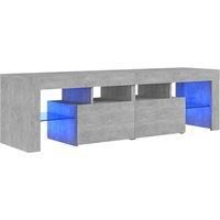 HiFi Cabinet TV Cabinet with LED Lights Concrete Grey 140x35x40 cm Living Room