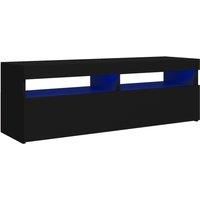 vidaXL - TV-Möbel - TV-Schrank mit LED-Leuchten Schwarz 120x35x40 cm