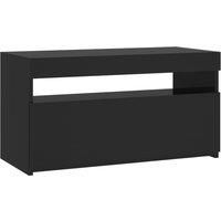 Vidaxl Tv Cabinet With Led Lights Black 75X35X40 Cm