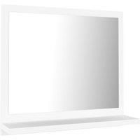 vidaXL Bathroom Mirror Plain Rectangle Modern Frame Mirror Wall Mounted Washroom Toilet Indoor Home Furniture White Engineered Wood