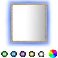 LED Bathroom Mirror Toilet Wall Mirror Engineered Wood Multi Colours vidaXL