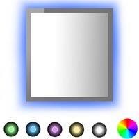 Vidaxl Led Bathroom Mirror High Gloss Grey 40X8 5X37 Cm Acrylic