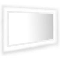 LED Bathroom Mirror Engineered Wood Washroom Wall Mirror Multi Colours vidaXL