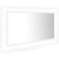 Vidaxl Led Bathroom Mirror White 90X8 5X37 Cm Acrylic