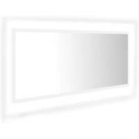 LED Bathroom Mirror Engineered Wood Washroom Wall Mirror Multi Colours vidaXL