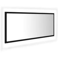 vidaXL LED Bathroom Mirror Black 100x8.5x37 cm Acrylic