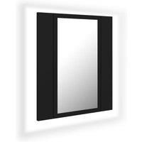 vidaXL LED Bathroom Mirror Cabinet Black 40x12x45 cm Acrylic